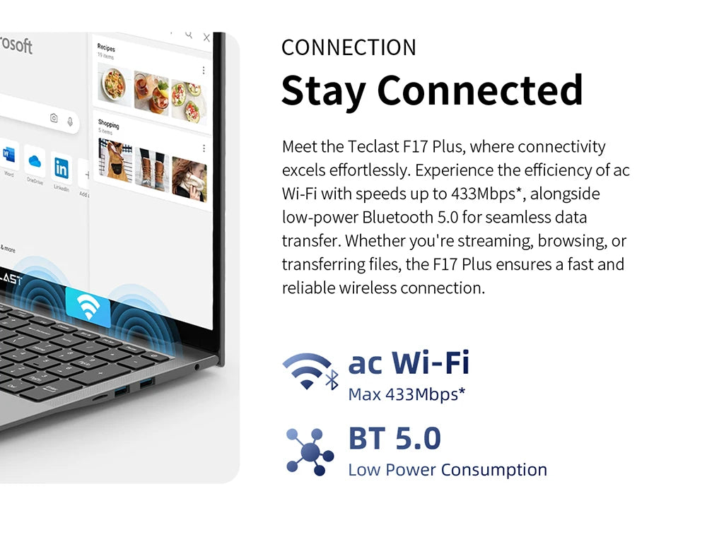 Teclast F17Plus 17.3 inch Laptop Intel N150 16GB RAM 512GB SSD Windows 11 Notebook 180° Flip Computer Backlit Keyboard mini-HDMI