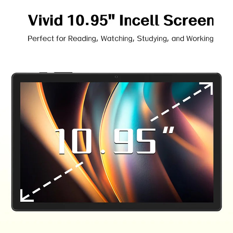 ANRY 10.95 Inch Tablet Android 15 HD Display 12GB RAM 128 ROM Fast Charging 8000mAh 5G WiFi Octa-Code Android Tablets with Case