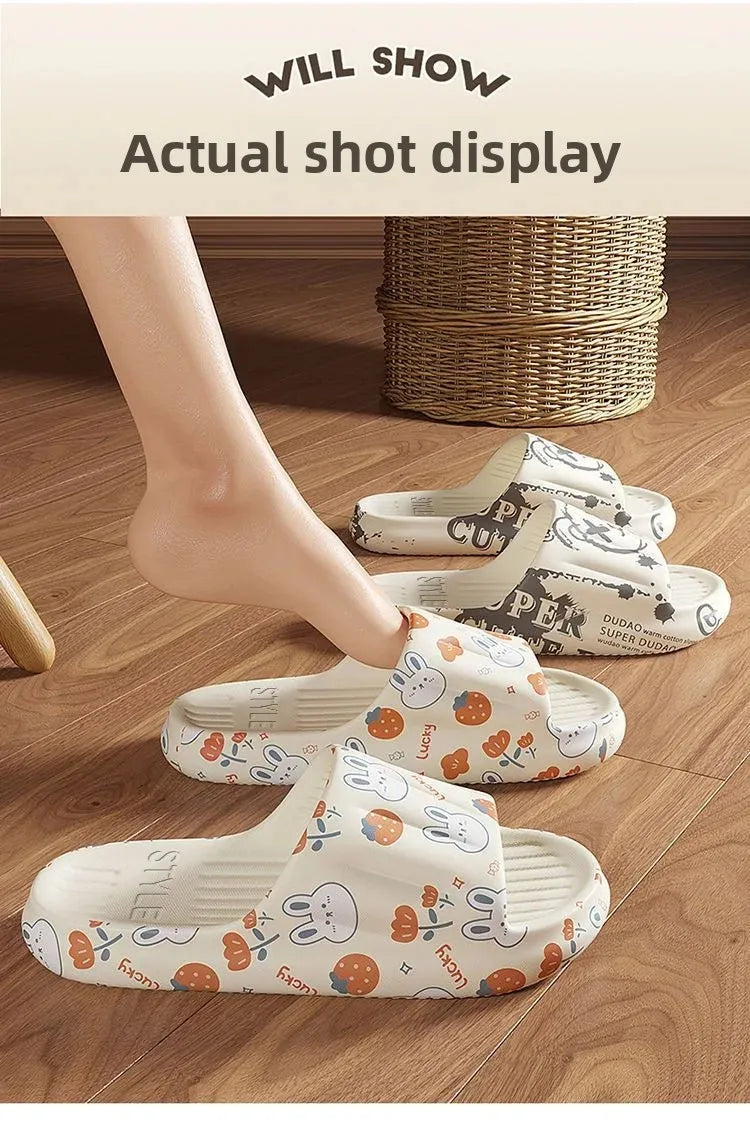 Anti-Odor Men's Slippers Summer Bathroom Couples Indoor Outdoor Wearable Non-Slip Durable Cold Slippers Women's Slippers