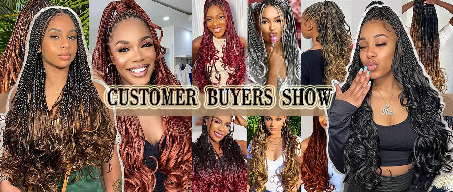 14 18 24 Inch French Curl Box Braids Crochet Hair Ombre Brown to Blonde Prelooped Synthetic French Curls Braiding Hair for Women