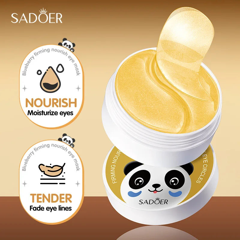 60pcs SADOER Golden Snail Eye Mask Anti Dark Circles Remove Eyes Bags Firming Hydrating Patches Beauty Skin Care