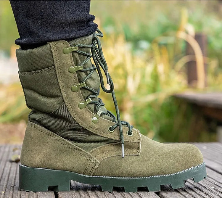 37-48 Training Boots Outdoor Hiking Climbing Shoes Green High Top Desert Boots Work Security Shoes