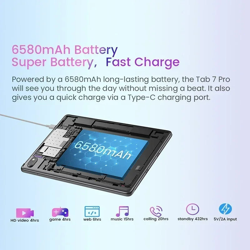 Blackview Tab 7 pro Tablet 10.1'' FHD Display GPS 6GB 128GB 4G 13MP Camera 6580mAh Unisoc T606 Android 12 Tablets Pad PC