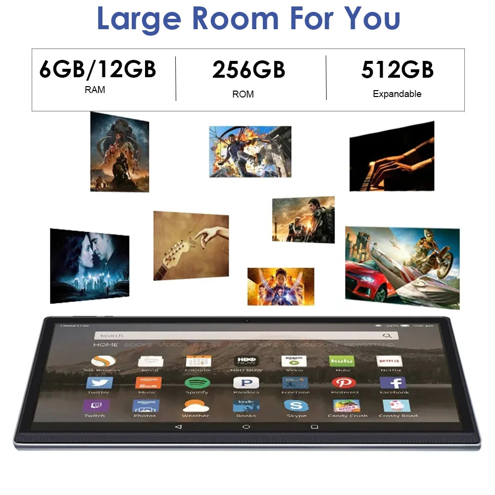 Global Version 14 Inch 1920x1080 IPS Big Screen Tablet PC 5+13MP Camera 12+256GB Deca-Core планшет 2 IN 1 Tablets Android Laptop