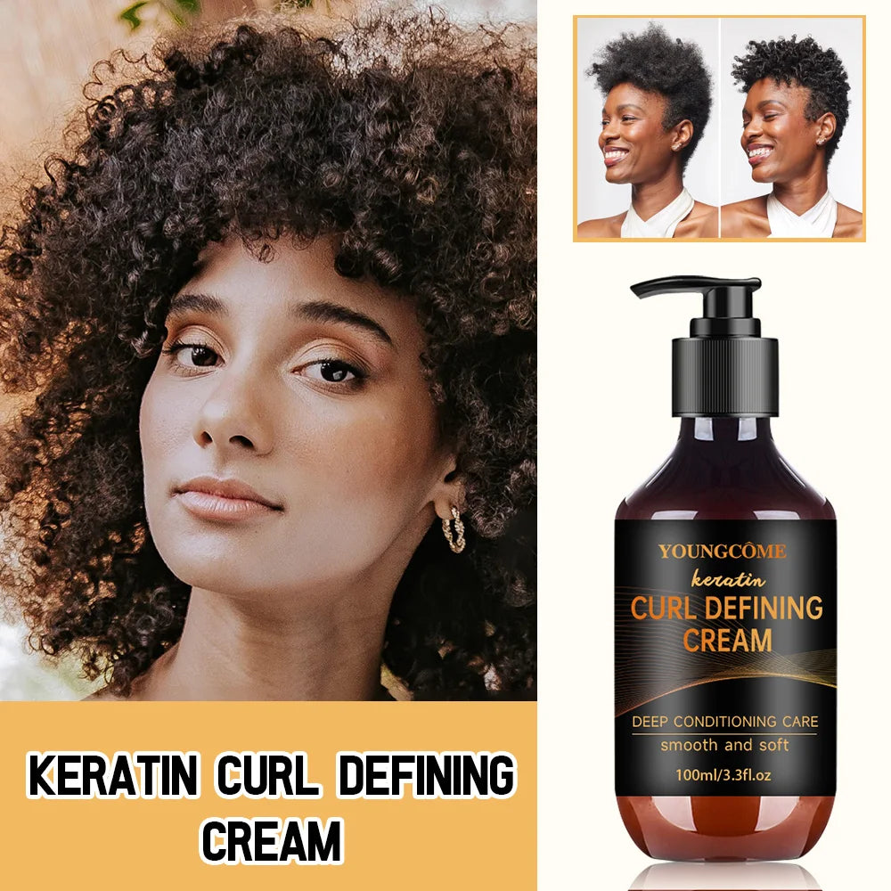 Keratin Curl Defining Cream 5 Seconds Repair Hair Soft Smooth Shiny Deep Moisturize Conditioner for Dry Damaged Hair All Hair