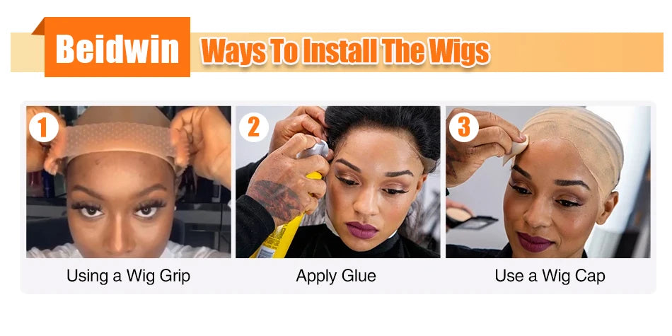 180 Density Straight Glueless Wigs Human Hair Lace Wig 13x4 Lace Front Human Hair Wig 4C Kinky Edges Hairline Wigs For Women