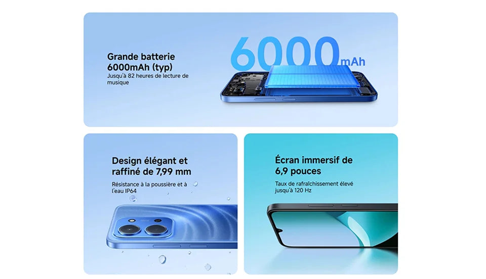 Xiaomi Redmi 15C, Smartphone, 6.9" Screen, 120 Hz, MediaTek Helio G81-Ultra, 6000mAh battery, 50MP Camera, IP64