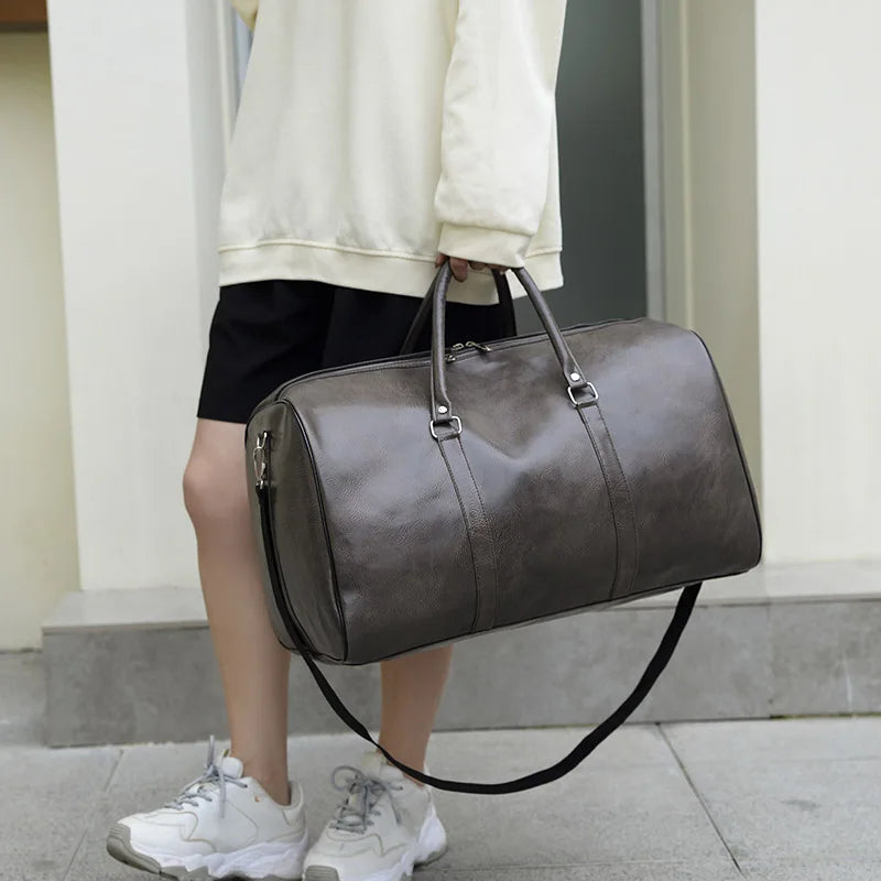 Travel Bag For Men Pu Leather Shoulder Bag Big Capacity Tote Bags For Women Fashion New Duffle Crossbody Bag Sports Pack luggage