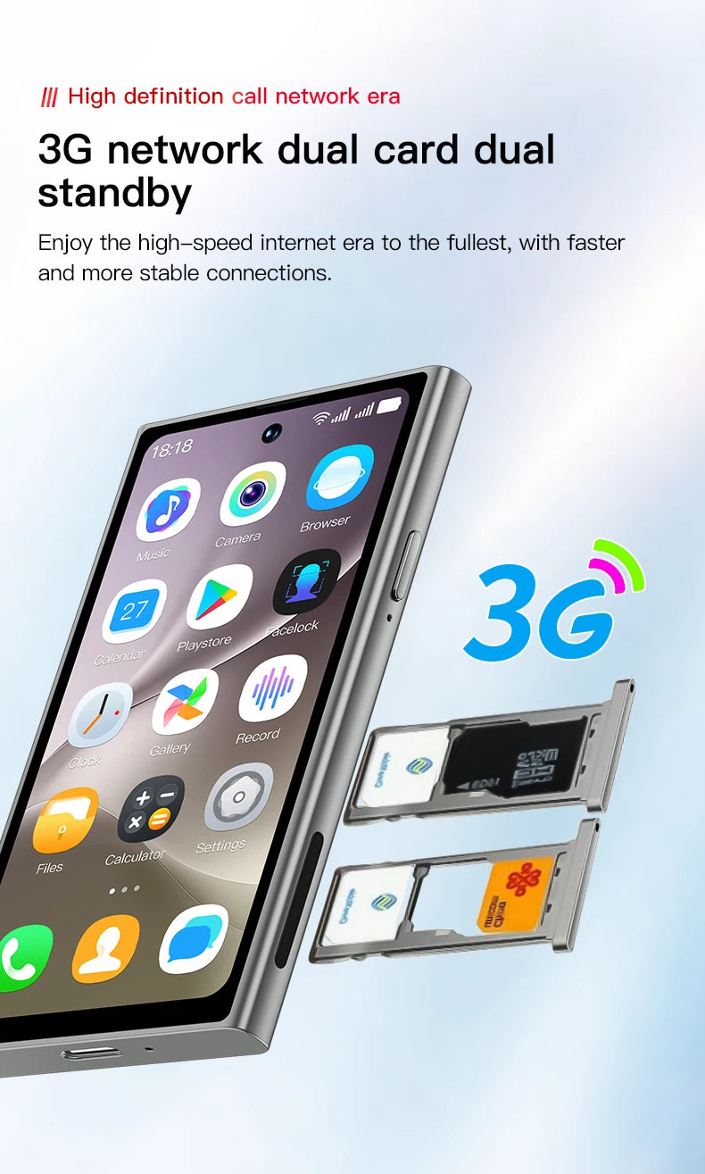 ONEMYTH S25 Pro 4.0" Mini Smartphone 2GB RAM 16GB ROM Android10.0 Face Recognition Unlock 2000mAh 3G Small Mobile Phone