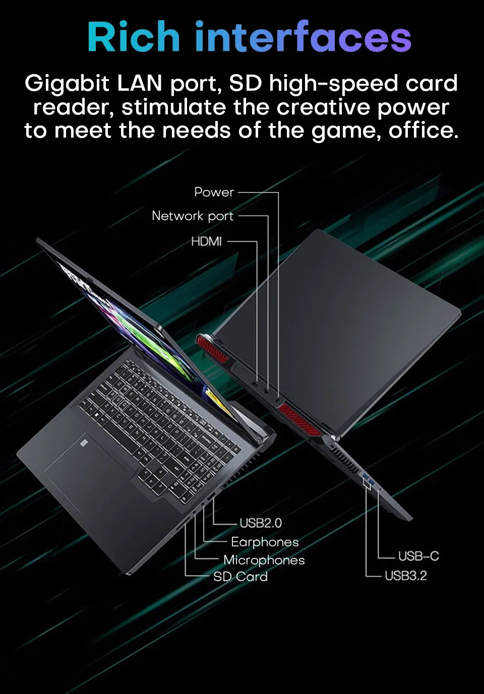 ACEKAMAS 16" Portable Gaming Laptop intel Core i7-6700HQ GTX 1060 IPS Windows 11 Laptops Computer 16GB DDR4 1TB SSD Notebook PC
