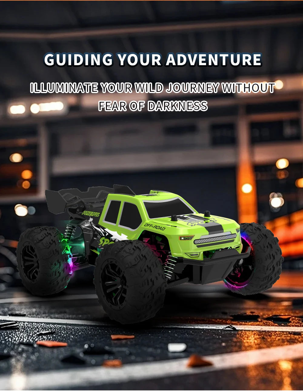 2.4G Remote Control Car with Light RC Vehicle RC Racing Car 20KM/H High Speed Off-Road Climbing Remote Control Toy Gift for Kids