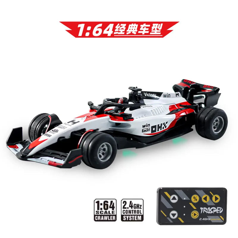 2025 New RC car August Product 1:64 Mini Alloy Car Model, Adjustable Lighting Formula Racing, Children's Remote Control Car