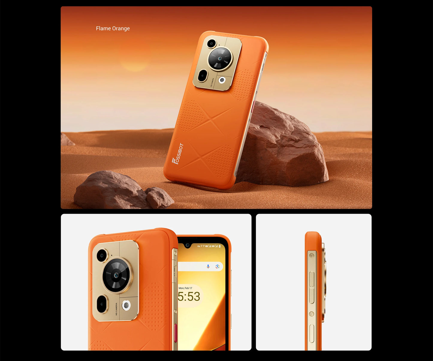 Fossibot F112 PRO 5G Rugged Smartphone 6.88" HD+ 7150mAh 24GB(8+16) 256GB Mobile Phone 50MP Environmentally Friendly Cellphone