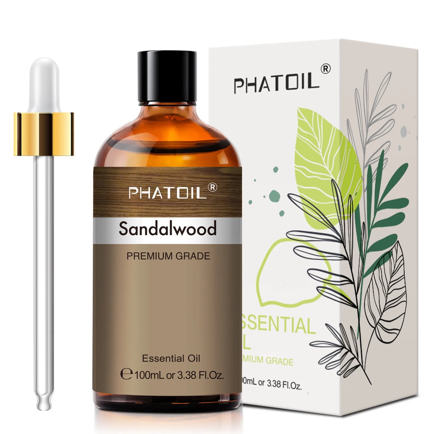 PHATOIL 100ml Natural Essential Oil For Skin Aromatherapy Lemongrass Eucalyptus Lavender Peppermint Fragrance Essential Oils