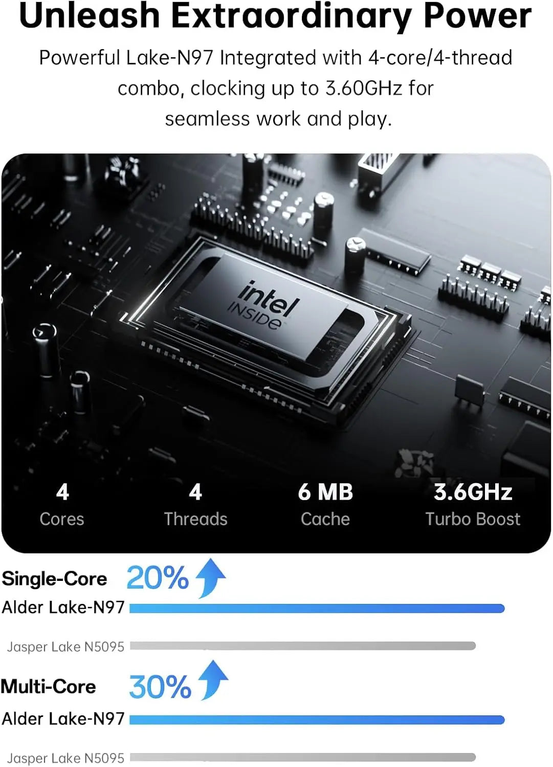 ACEMAGIC Laptop 17.3” FHD Laptop Intel Alder Lake N97 16GB RAM 512GB SSD Windows 11 Pro Notebook 180° Flip Computer Wifi5 BT5.0