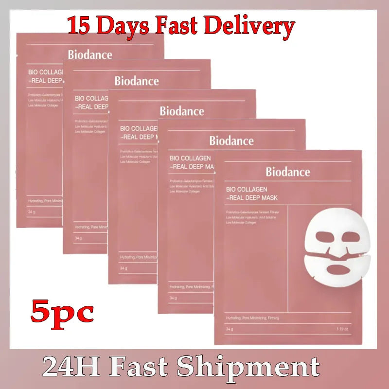5/10/15/20 Bio Collagen Face Mask Shrink Pores Deep Hydrating Moisturizing Split Mask Firming Nourish Brighten Facial Skin Care
