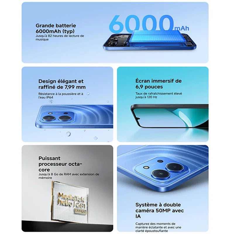 Xiaomi Redmi 15C, Smartphone, 6.9" Screen, 120 Hz, MediaTek Helio G81-Ultra, 6000mAh battery, 50MP Camera, IP64