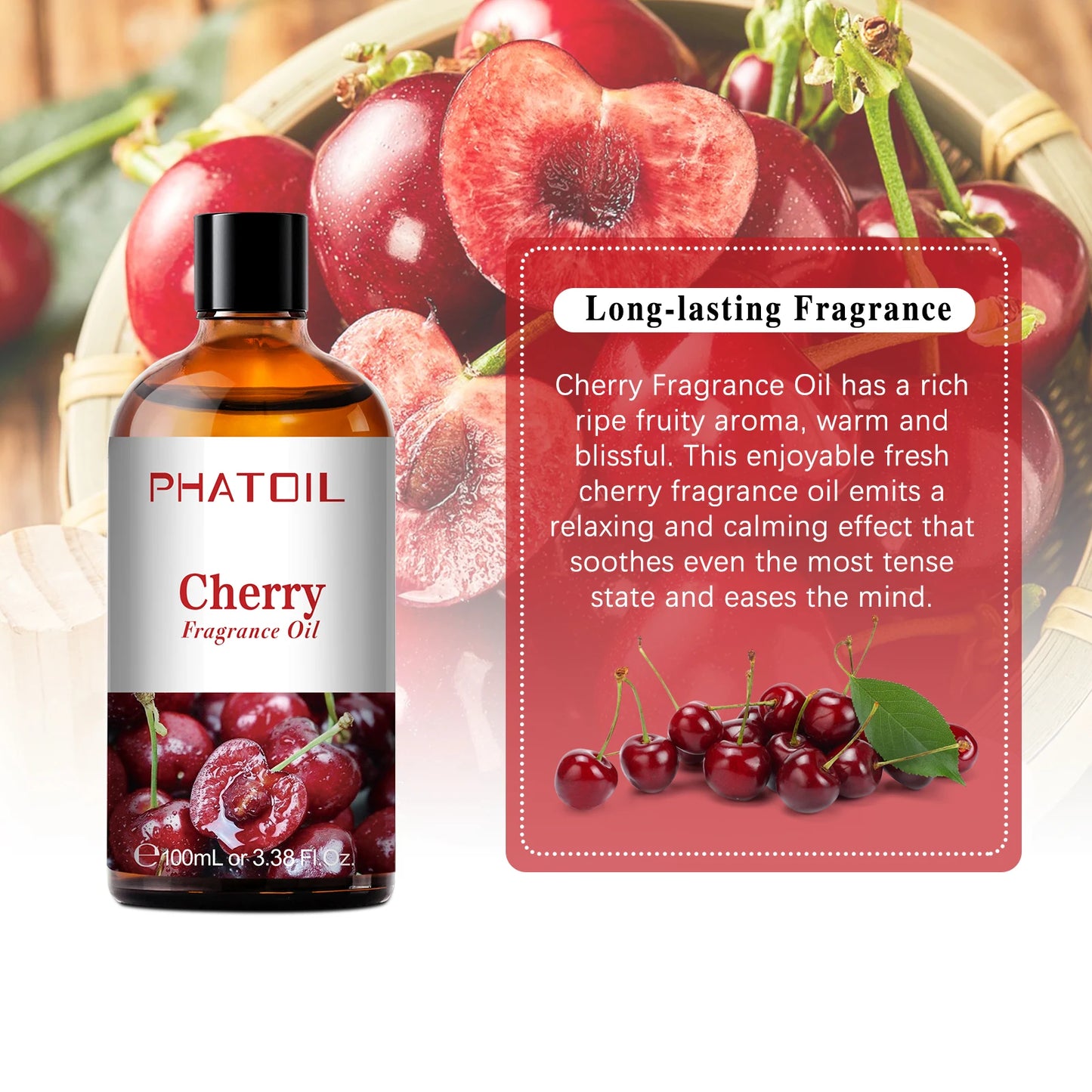 PHATOIL 100ml Aromatherapy Fragrance Oil Coconut & Vanilla Strawberry Cherry Lemon 1/2/3pcs Aroma Oil For Diffuser Candle Making