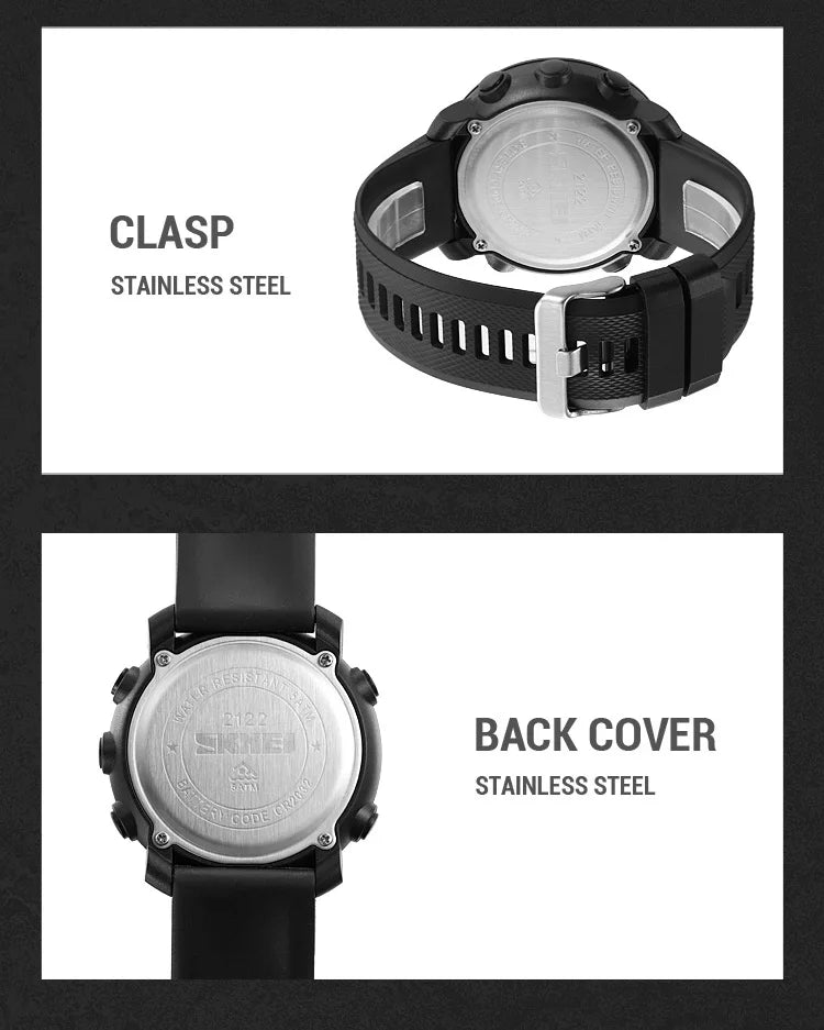 SKMEI 2122 Men's Electronic Watch Sports Waterproof Glow Electronic Watch Multi functional Student LED Watch Men's