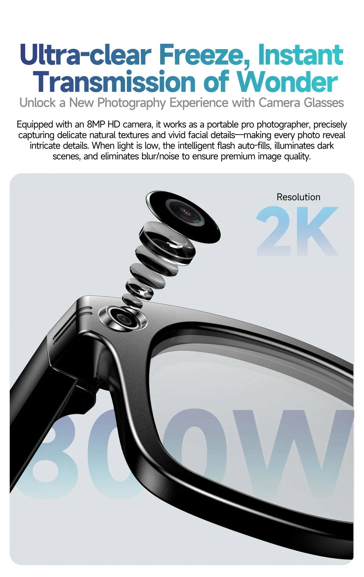 2025 New Smart Glasses With Red Coated Lenses W610 800W HD Camera 32GB Photo Video Shooting AI Translation Recognition Glasses