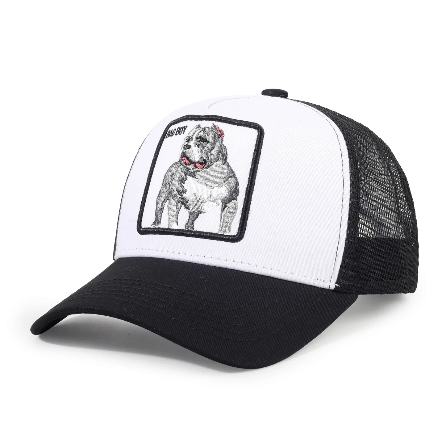 Men's Cartoon Animal Embroidered Baseball Caps Male Snapback Mesh Hats Hip Hop Caps for Men Female Outdoor Mesh Sun Hat