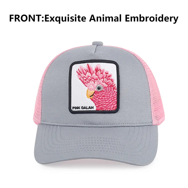 2025 New Design Animal Baseball Cap Good Quality Embroidery Fish Bird Turtle Visor Hats Sun Protection Mesh Hats