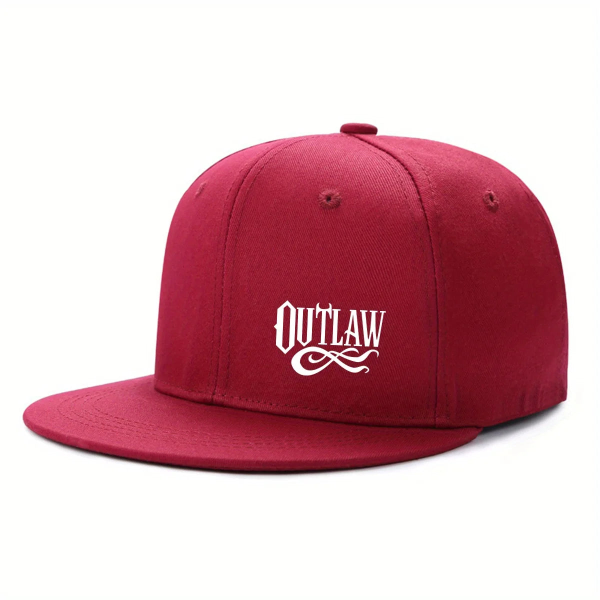 Unisex OUTLAW Printed Adjustable Baseball Cap Men's and Women's Flat-brimmed Cap, Urban Street Style, Outdoor Activity Cap