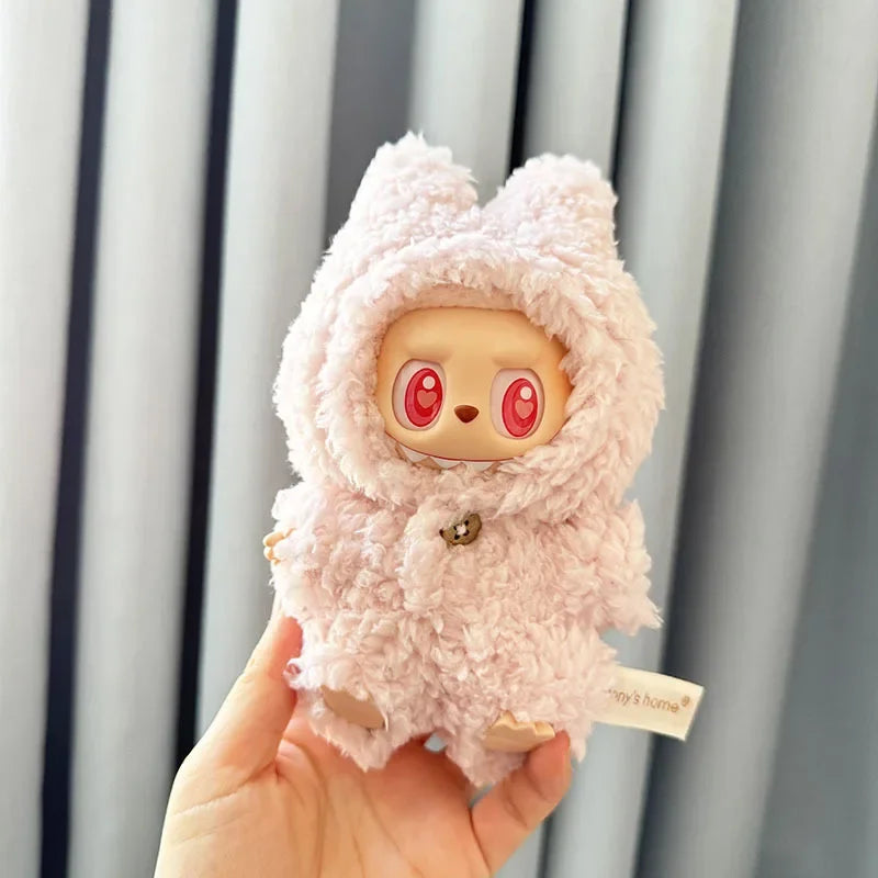 15cm/17cm Labubu I II Dolls Clothes Cute Eye Mask Pajamas Three Piece Set Accessories Clothing Plush Doll'S Clothes