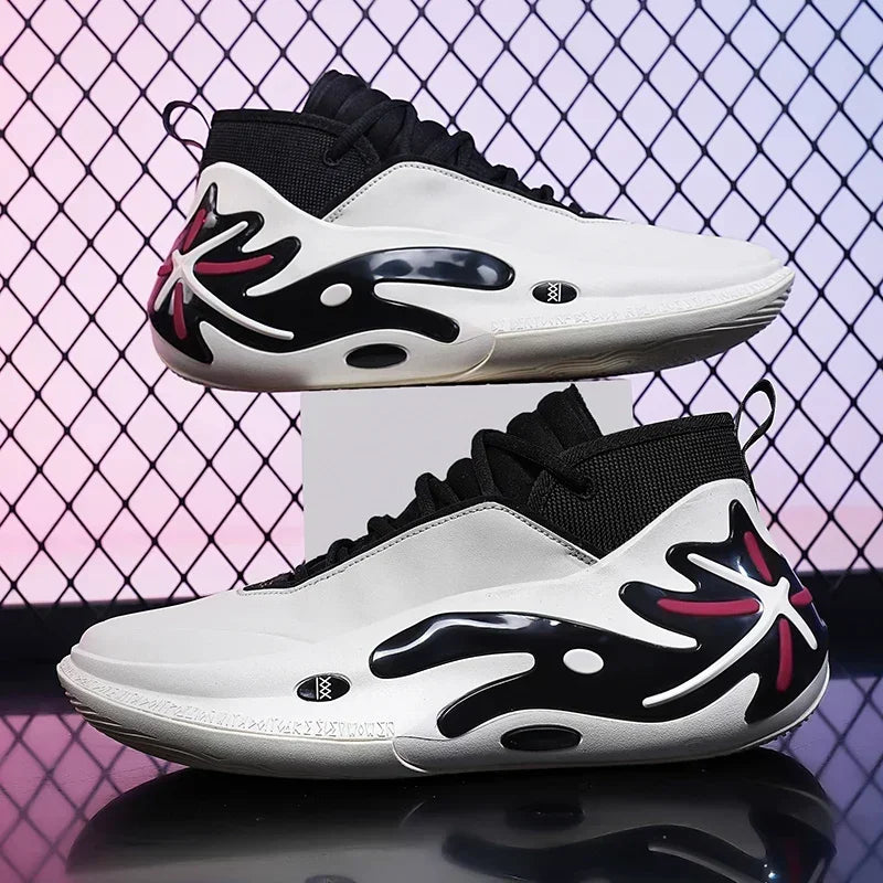 High-quality Men Basketball Shoes for Women Leather Basketball Sneakers Men Outdoor Rubber Anti Slip Sports Training Shoes Male