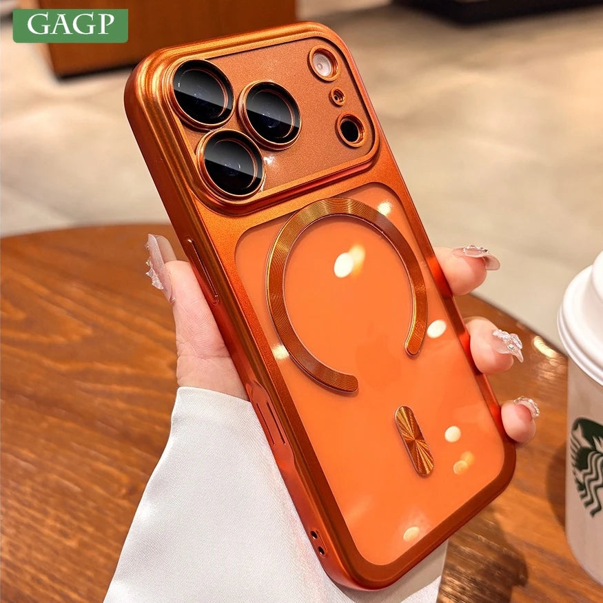 17ProMax Cases Original Soft Magsafe Case for iPhone 17 Pro Max iPhone17 ProMax Transparent Lens Film Wireless Charging Cover