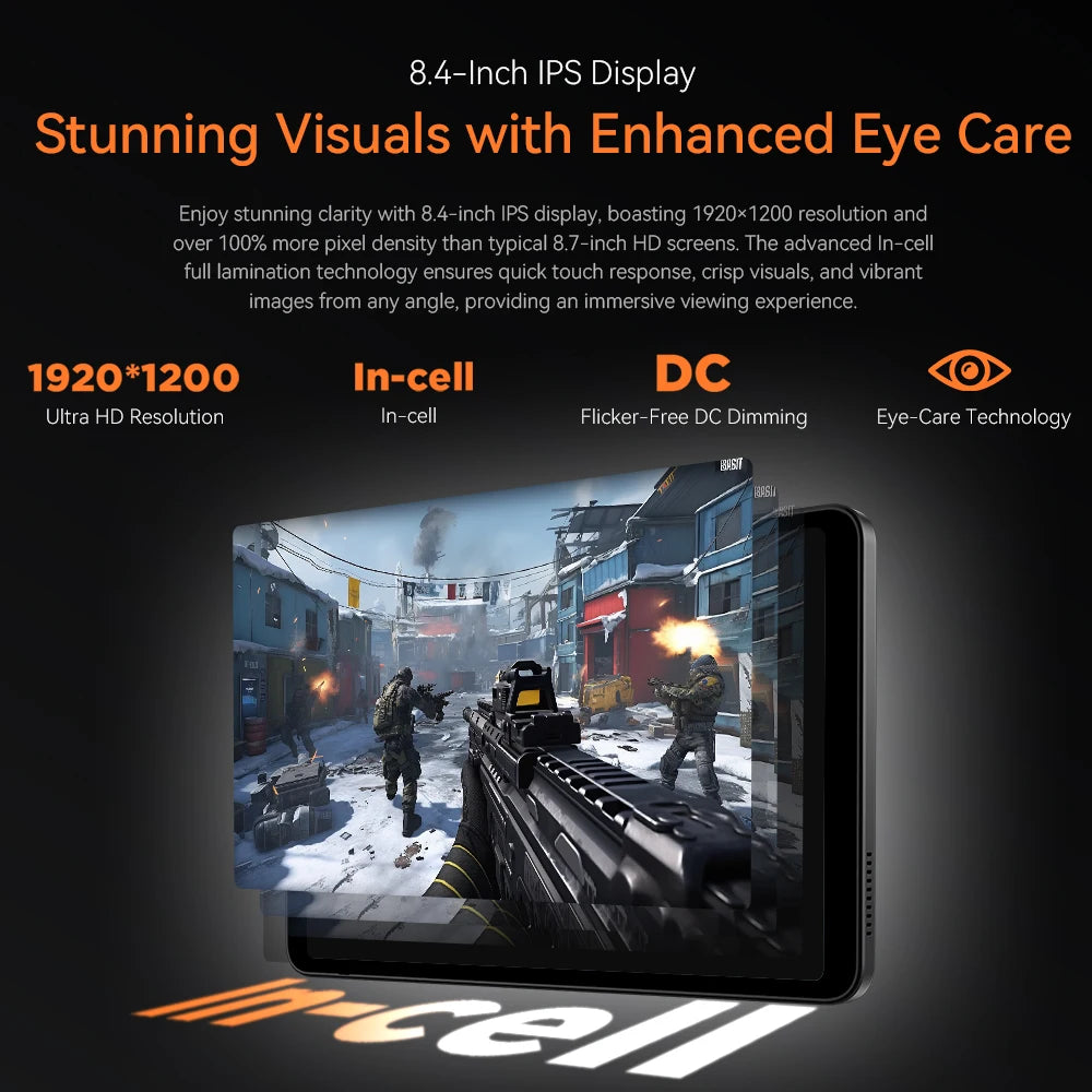 Alldocube iPlay 60 Mini Turbo 8.4" 8+128GB Tablet Android 14 Snapdragon Power Dual Speakers 4k Video Decoding 5500mAh