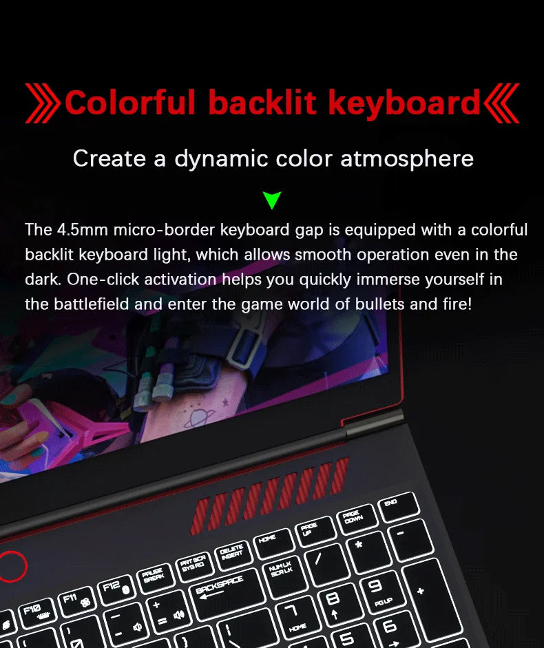 16.1 Inch Gaming Laptop Computer RTX4050 6G Intel Core i9-13900H i5-12450H windows11 por Max 64GB 2*DDR5 2*M.2 NVME 4TB SSD WiFi