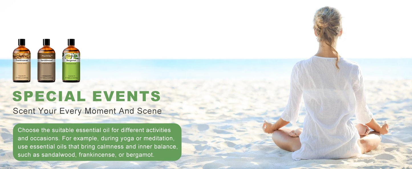 PHATOIL 100ml Natural Essential Oil For Skin Aromatherapy Lemongrass Eucalyptus Lavender Peppermint Fragrance Essential Oils