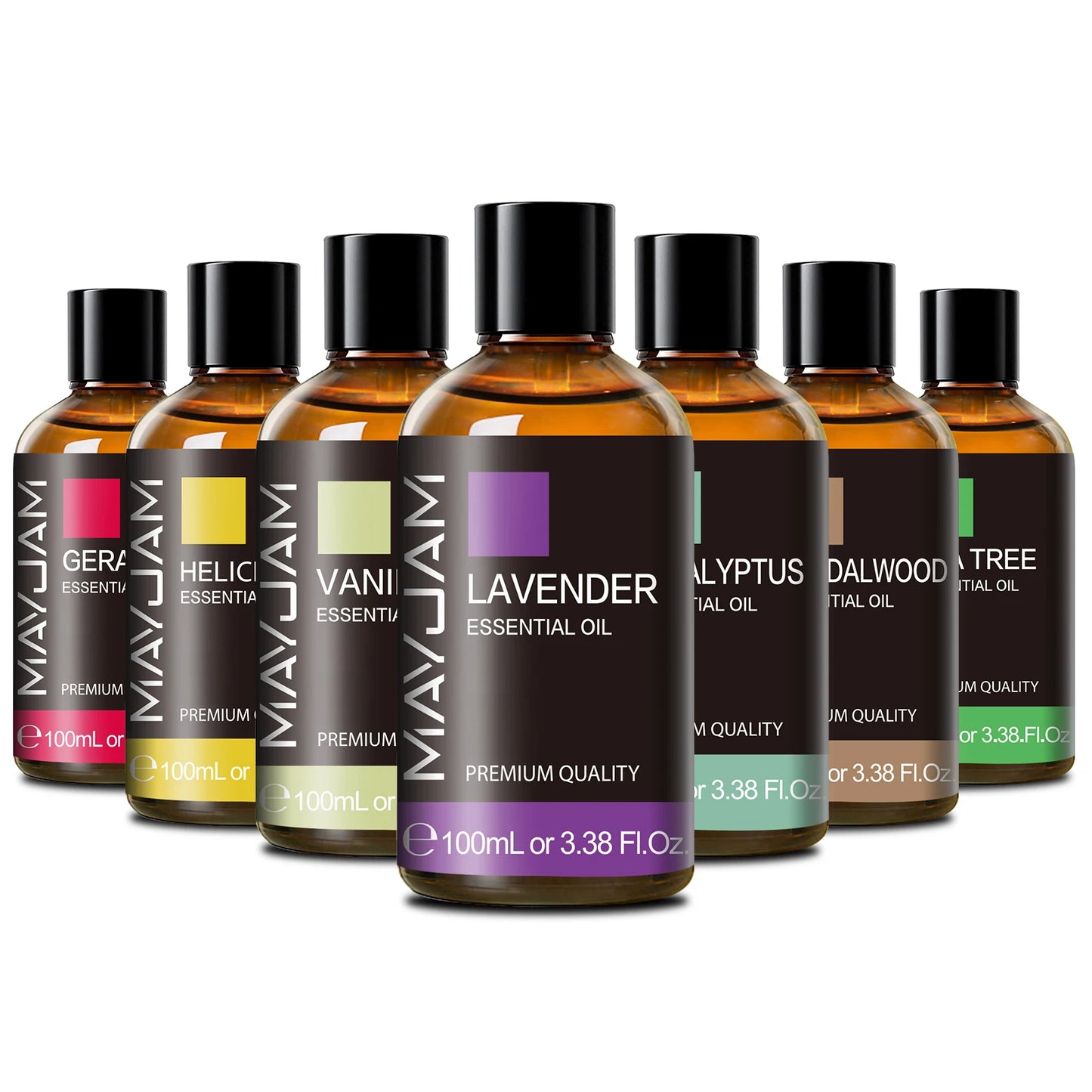 MAYJAM 100ml Pure Essential Oil with Glass Dropper, Aromatherapy Essential Oils Lavender Eucalyptus Rosemary Vanilla Aroma Oil