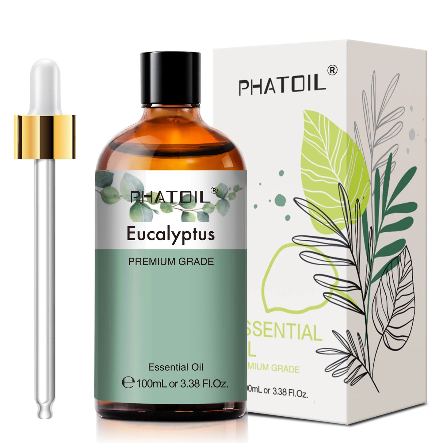 PHATOIL 100ml Natural Essential Oil For Skin Aromatherapy Lemongrass Eucalyptus Lavender Peppermint Fragrance Essential Oils