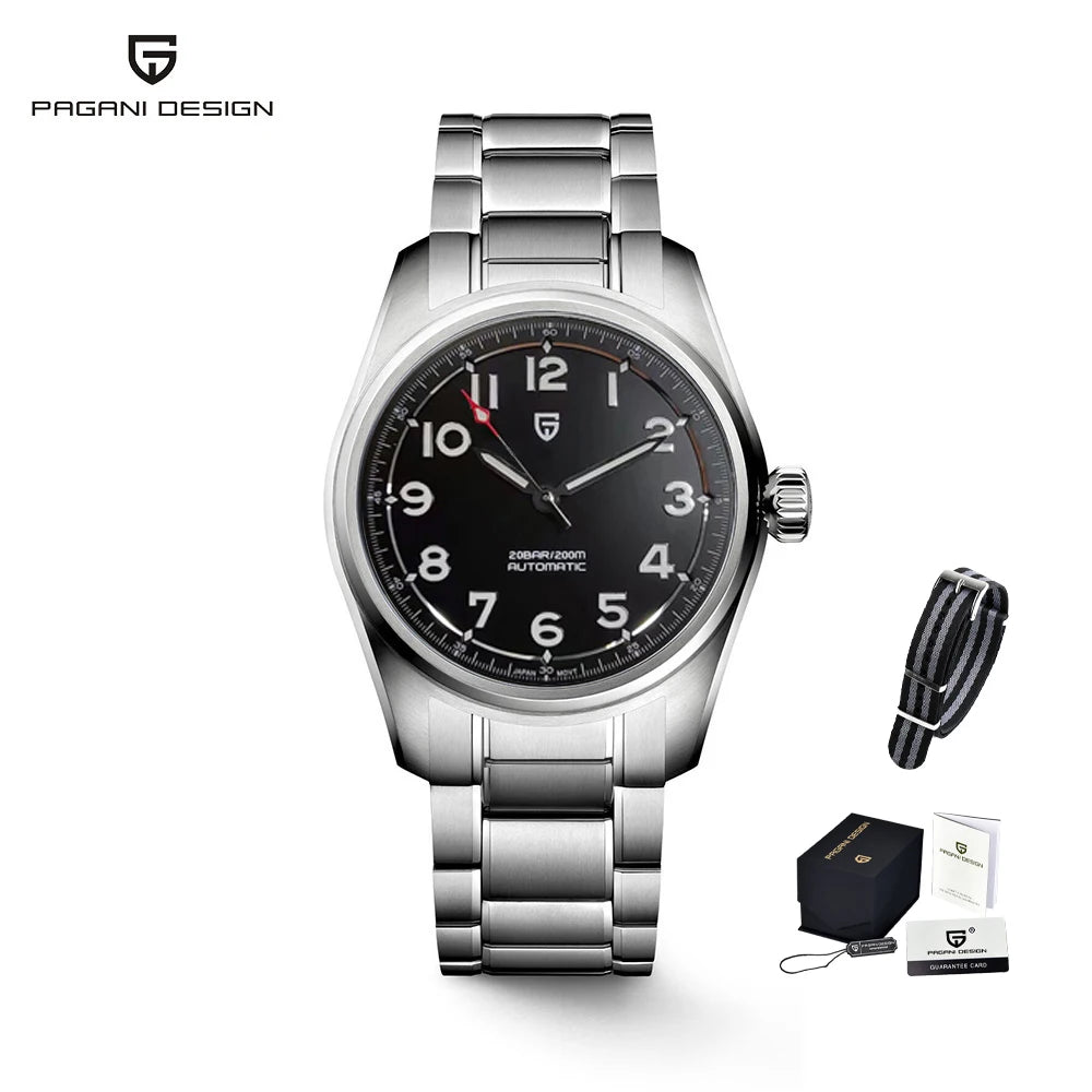2025 PAGANI DESIGN Luxury Pilot Automatic Mechanical Watch 38MM Sapphire Waterproof Watch for Men Relogio Masculino PD1717 V2