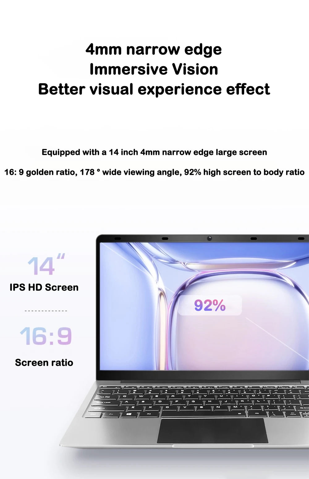 New 14.1" Laptop Intel Core i9-9900 32GB 2TB Gaming PC Ultra Slim Office Study Computer PC Windows 11 Pro 1920*1080 HD