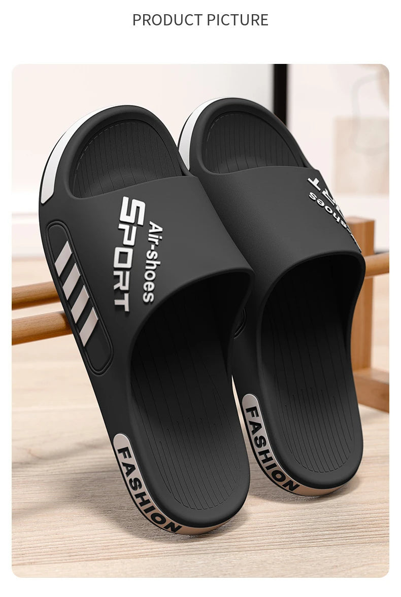 Fashion Men's Slippers Soft Sole Non-slip Men Flip Flops Comfortable Large Size Outdoor Beach Sandals Man Home Bathroom Slippers