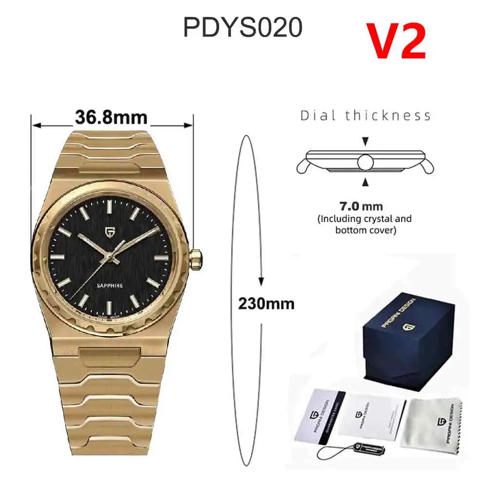 PAGANI DESIGN 2025 New Thin 7mm Fashion Men Quartz Watch V2 Stainless Steel Sapphire 10Bar Waterproof C3 reloj hombre