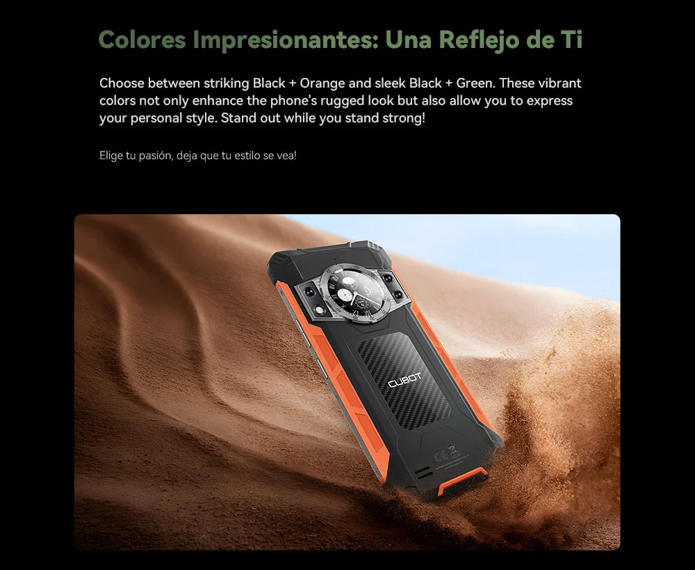 Cubot Kingkong Ace 2, Ultra-Thin and Robust Smartphone with Android 14, 16 Gb Ram (6 Gb + 10 Gb Expandable), 128 Gb Rom, 6.56 Inch and 90 Hz Screen, Nfc, 5100 Mah Battery, 4g Cell Phone