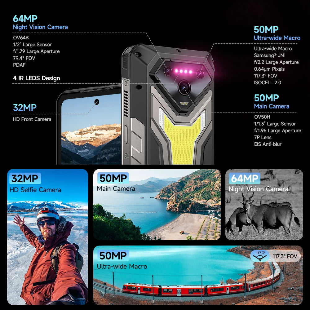 【World Premiere】Ulefone Armor 34 Pro 5G AI Rugged Phone 25500mAh Up to 32GB+512GB Built-in Projector 120Hz 6.95" NFC Smartphone