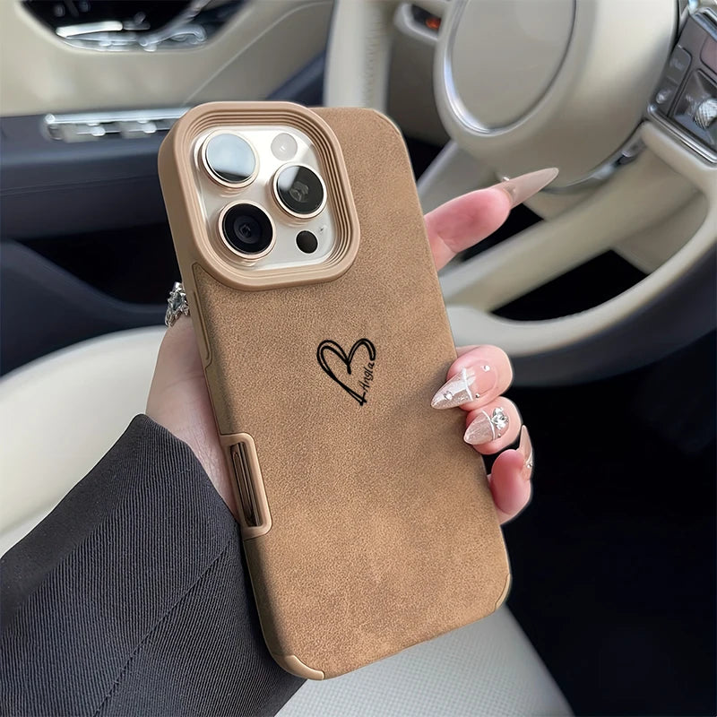 Airplane Route Love Heart Design Faux Leather Phone Case For iPhone 17 16 15 14 13 12 11 Pro Max XS X XR 16 15 Plus 17 Air Cover
