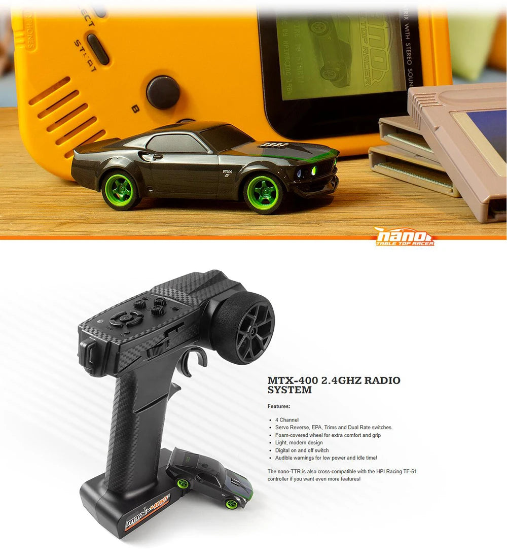 HPI 160980 NANO-TTR 1/64 MINI RC Remote Control On-road Car Desktop Adult Children's Toys