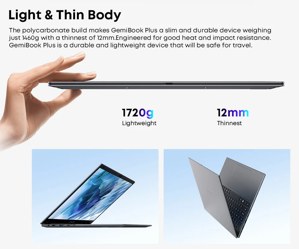 CHUWI GemiBook Plus Laptop Intel N150/N100 15.6 Inch 1920*1080 FHD Screen 16GB LPDDR5 512GB SSD Windows 11 WIFI 6 M.2 Up To 1T