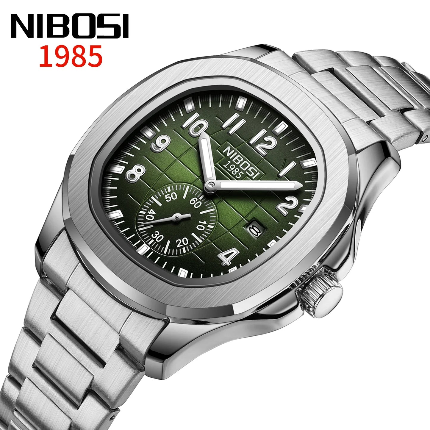 NIBOSI Brand Luxury Mens Watch Waterproof Luminous Digital Design Quartz Watch Casual Belt Date Watches For Men reloj hombre