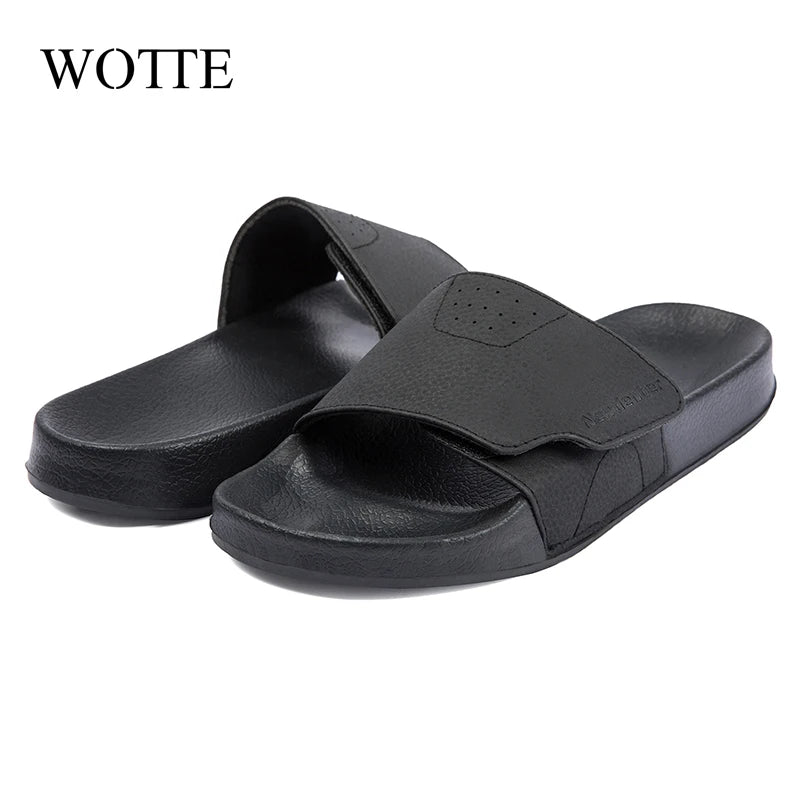 New Men Thick Bottom Slippers Platform Bathroom Slides Non Slip Trend Designer Shoes Female Beach Shoes Flip Flops Men Sandals