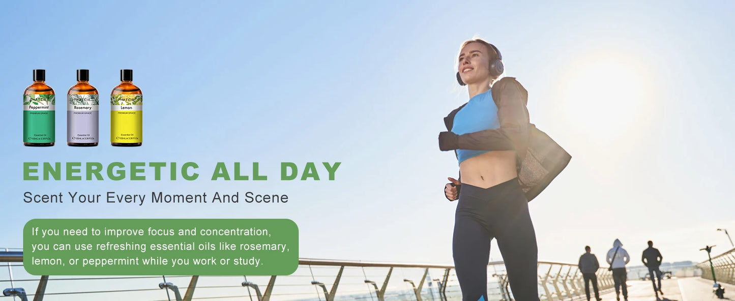 PHATOIL 100ml Natural Essential Oil For Skin Aromatherapy Lemongrass Eucalyptus Lavender Peppermint Fragrance Essential Oils