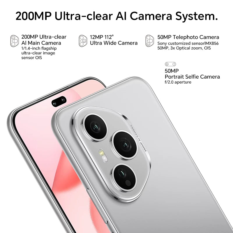 2025 New HONOR 400 Pro 5G Global Version Smartphone 200MP AI Main Camera 6.7'' AMOLED Screen 6000 mAh 100W Wired 50W Wireless
