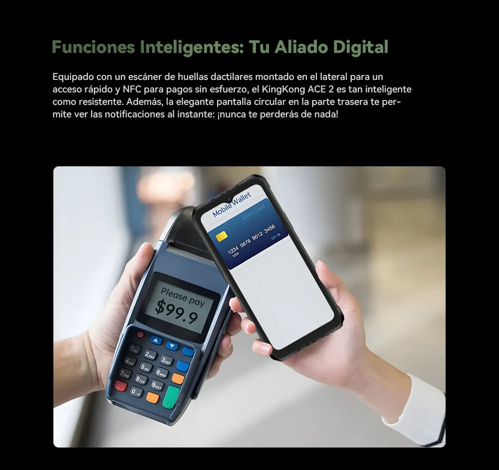 Cubot Kingkong Ace 2, Ultra-Thin and Robust Smartphone with Android 14, 16 Gb Ram (6 Gb + 10 Gb Expandable), 128 Gb Rom, 6.56 Inch and 90 Hz Screen, Nfc, 5100 Mah Battery, 4g Cell Phone