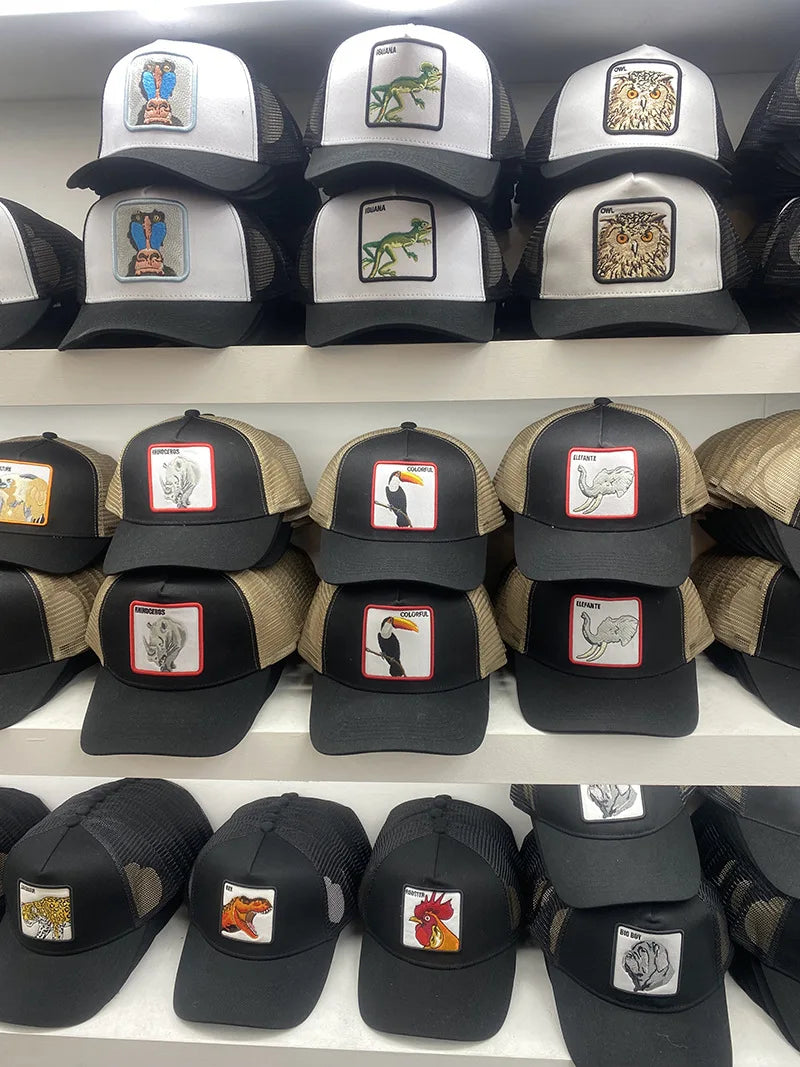 2025 New Design Animal Baseball Cap Good Quality Embroidery Fish Bird Turtle Visor Hats Sun Protection Mesh Hats